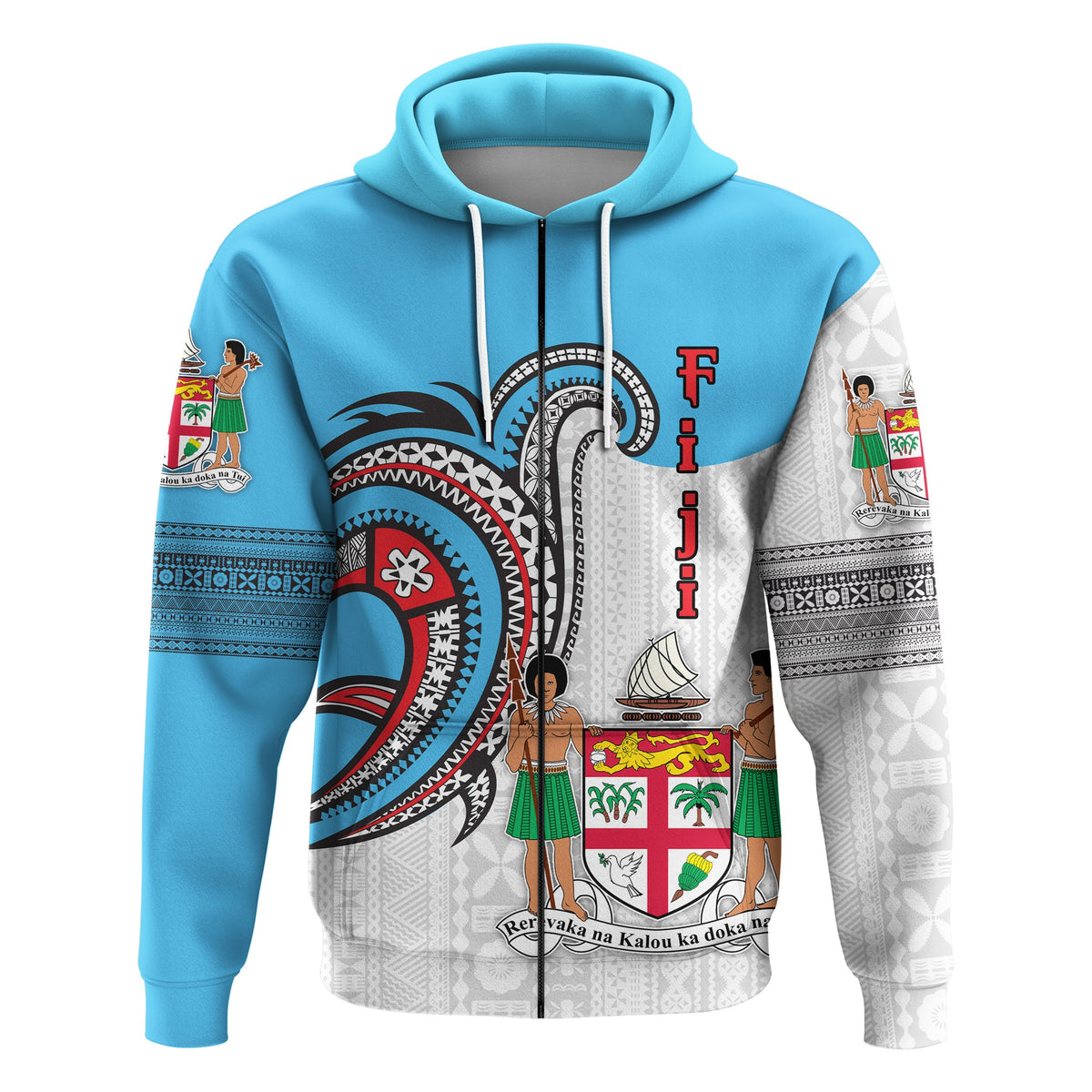 Custom Fiji Zip Hoodie Polynesian Special Style LT16 - Wonder Print Shop
