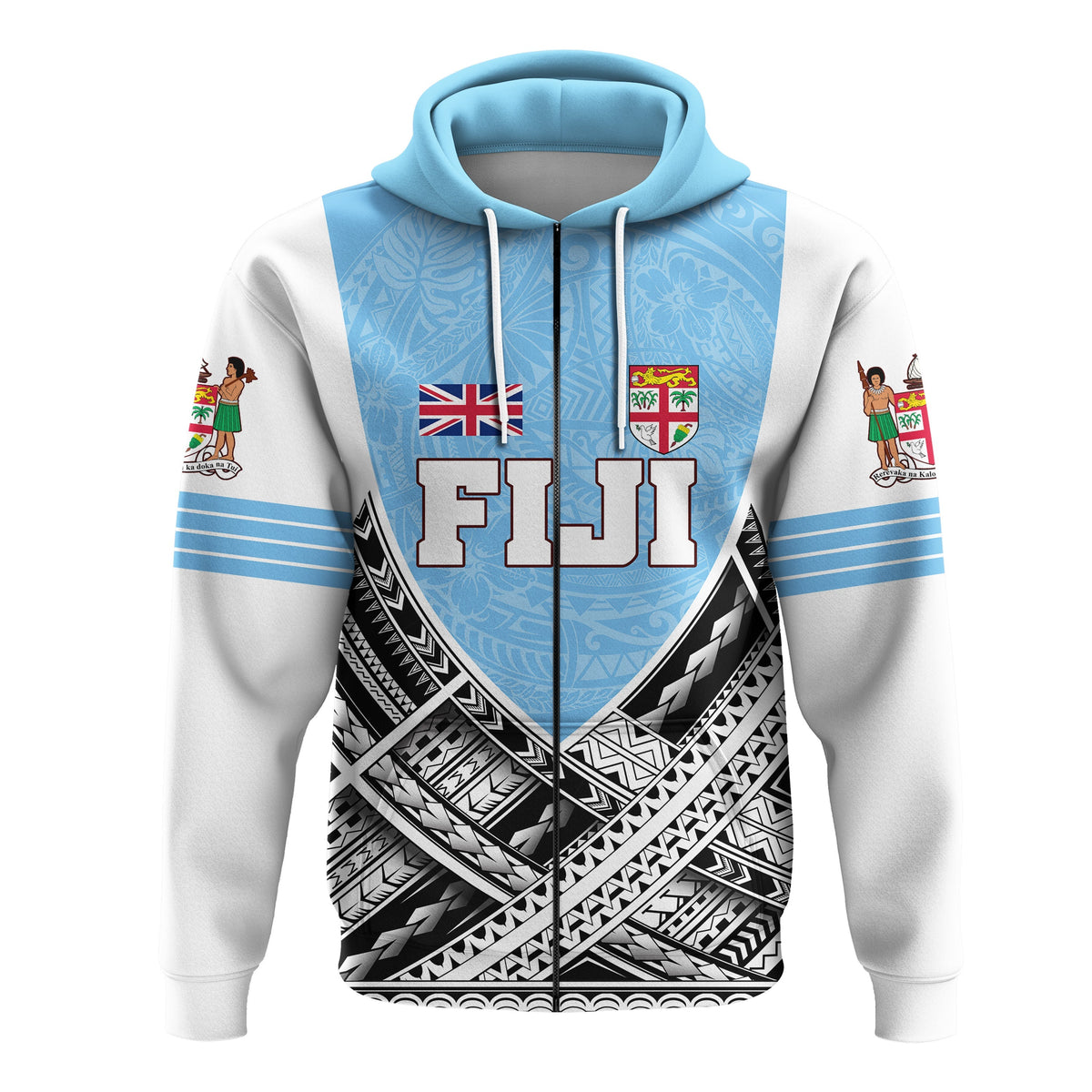Custom Fiji Zip Hoodie Polynesian Sport Style LT16 - Wonder Print Shop