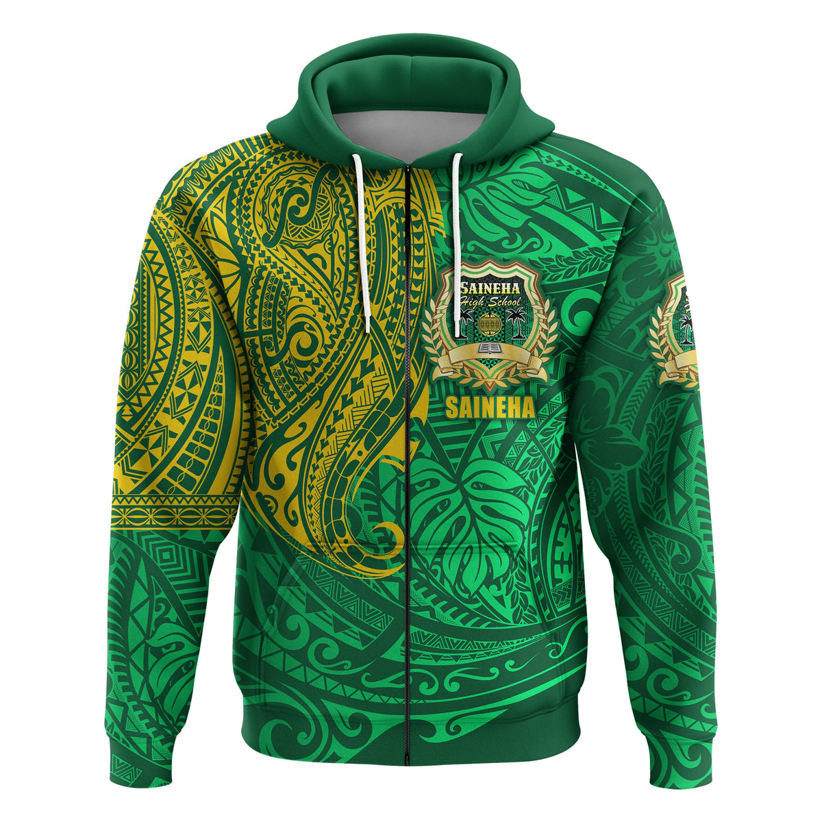 Custom Saineha Tonga Zip Hoodie Polynesian Special Class of LT16 - Wonder Print Shop