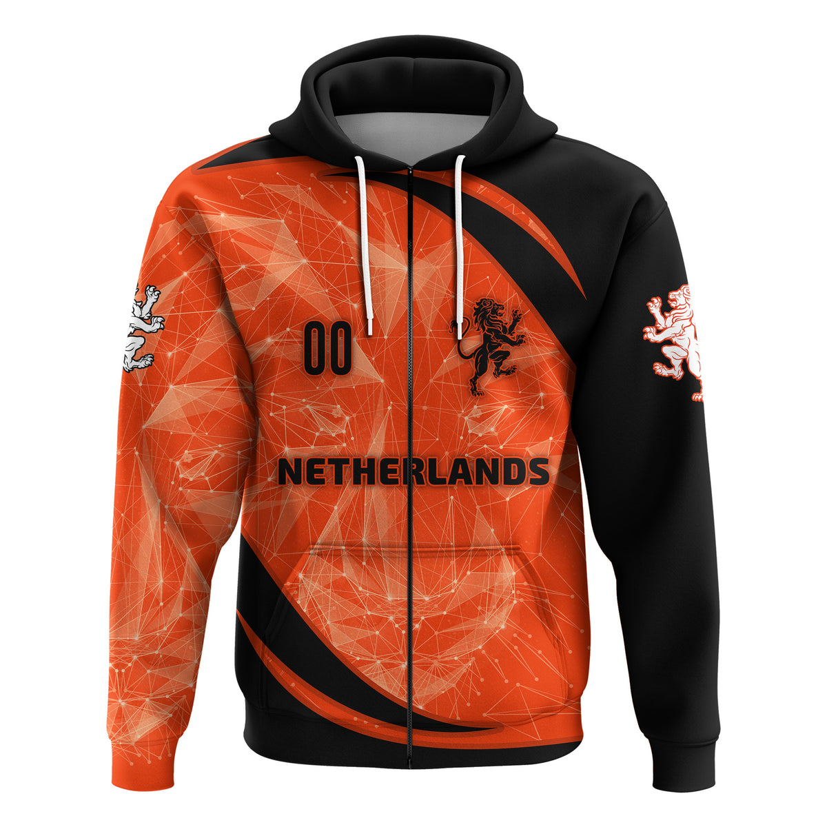 Custom The Netherlands Football 2021 Zip Hoodie Sport Style LT16 - Wonder Print Shop