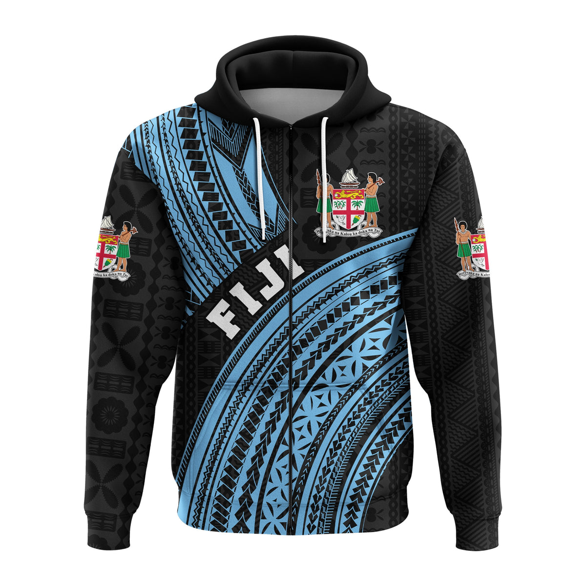 Custom Fiji Zip Hoodie Polynesian Style LT16 - Wonder Print Shop
