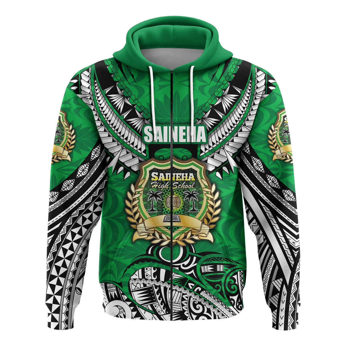 Saineha Tonga Zip Hoodie Polynesian Style Class off 2010 LT16 - Wonder Print Shop