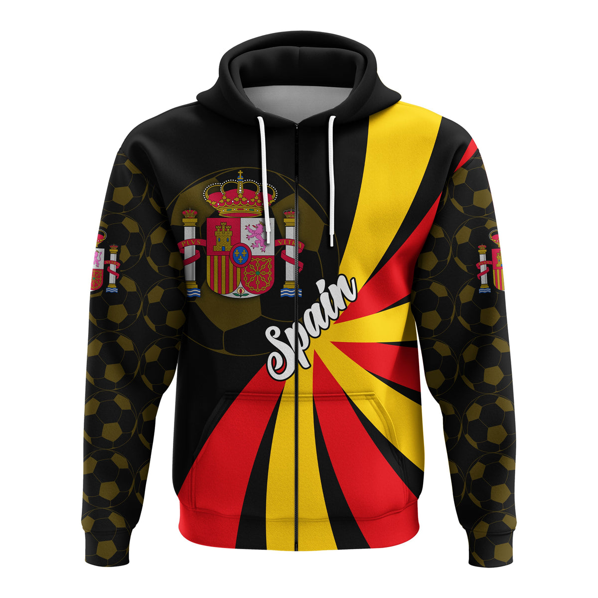 Custom Spain Football 2021 Zip Hoodie Sport Style LT16 - Wonder Print Shop