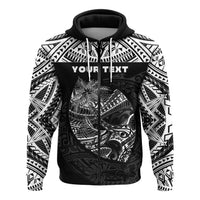 Custom Guam Rugby Zip Hoodie Polynesian Patterns Black Ver.2 LT16 - Wonder Print Shop