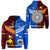 Custom Papua New Guinea And Samoa Zip Hoodie Together, Custom Text And Number LT8 - Wonder Print Shop