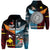 Custom Papua New Guinea Polynesian And Fiji Tapa Zip Hoodie Together Blue LT8 - Wonder Print Shop