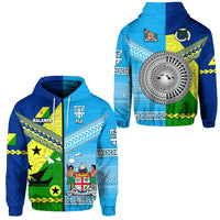 Vanuatu Malampa Province and Fiji Zip Hoodie Together LT8 - Wonder Print Shop