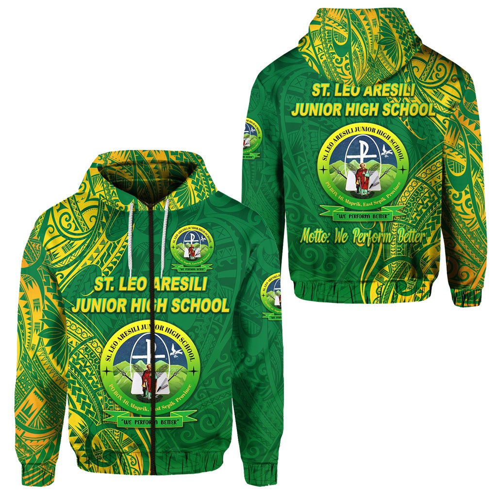 St. Leo Aresili Junior High School Zip Hoodie Original Style LT8 - Wonder Print Shop