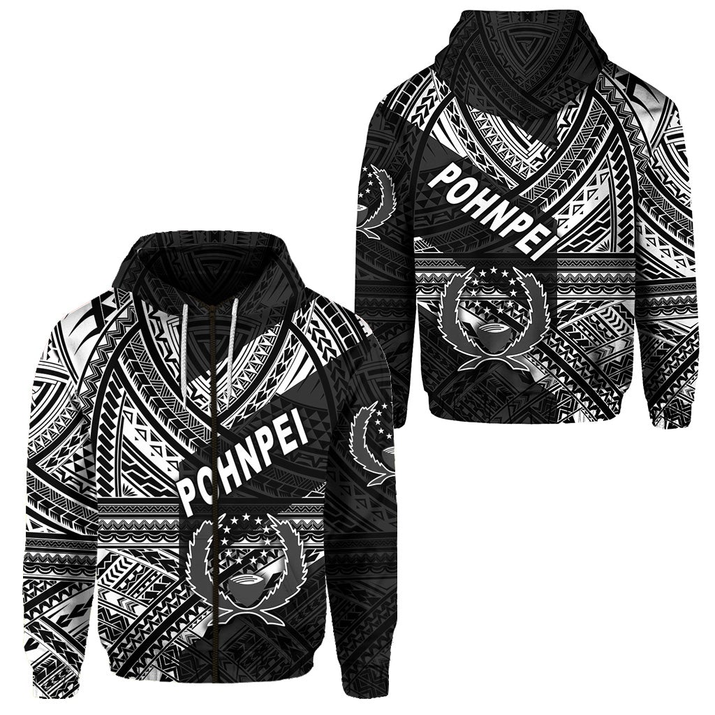 FSM Pohnpei Zip Hoodie Original Style Black LT8 - Wonder Print Shop