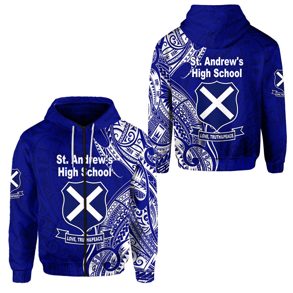 St. andrews High School Zip Hoodie Original Style LT8 - Wonder Print Shop