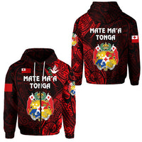 Tonga Zip Hoodie Coat Of Arms Simple Vibes Red LT8 - Wonder Print Shop
