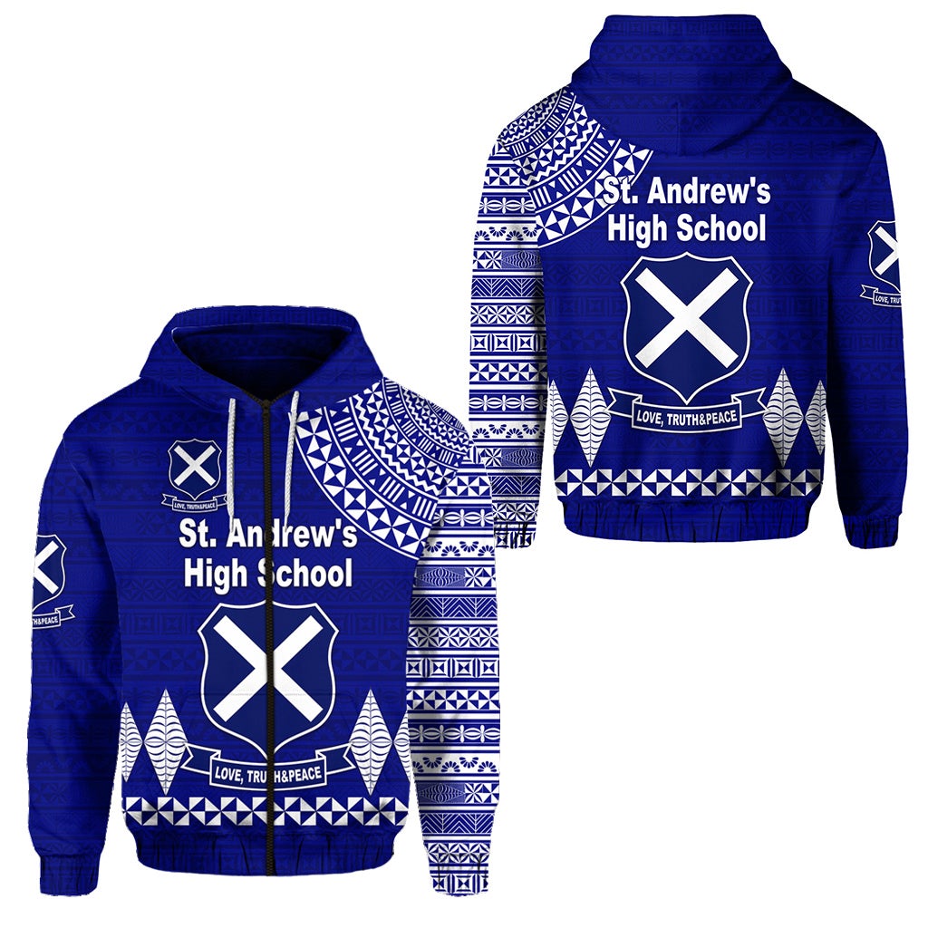 St. andrews High School Zip Hoodie Simple Style LT8 - Wonder Print Shop