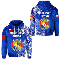 Tonga Zip Hoodie Coat Of Arms Simple Vibes Blue LT8 - Wonder Print Shop