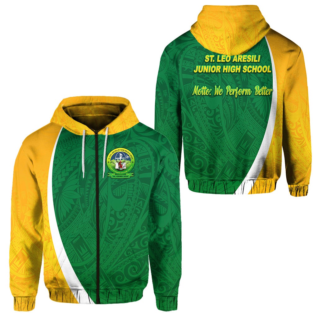 St. Leo Aresili Junior High School ZIP Hoodie Simplified Version LT8 - Wonder Print Shop