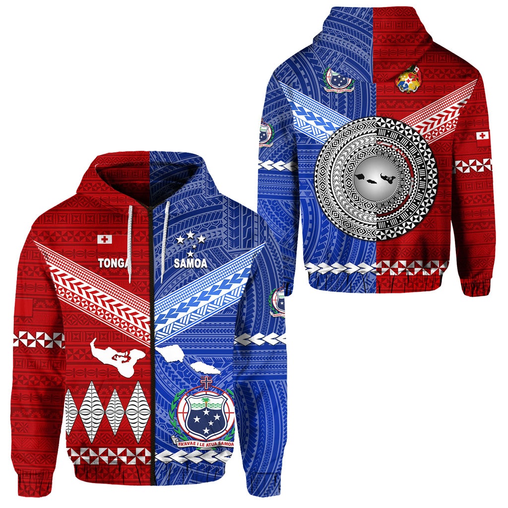 Tonga and Samoa Together Zip Hoodie Unique Style LT8 - Wonder Print Shop