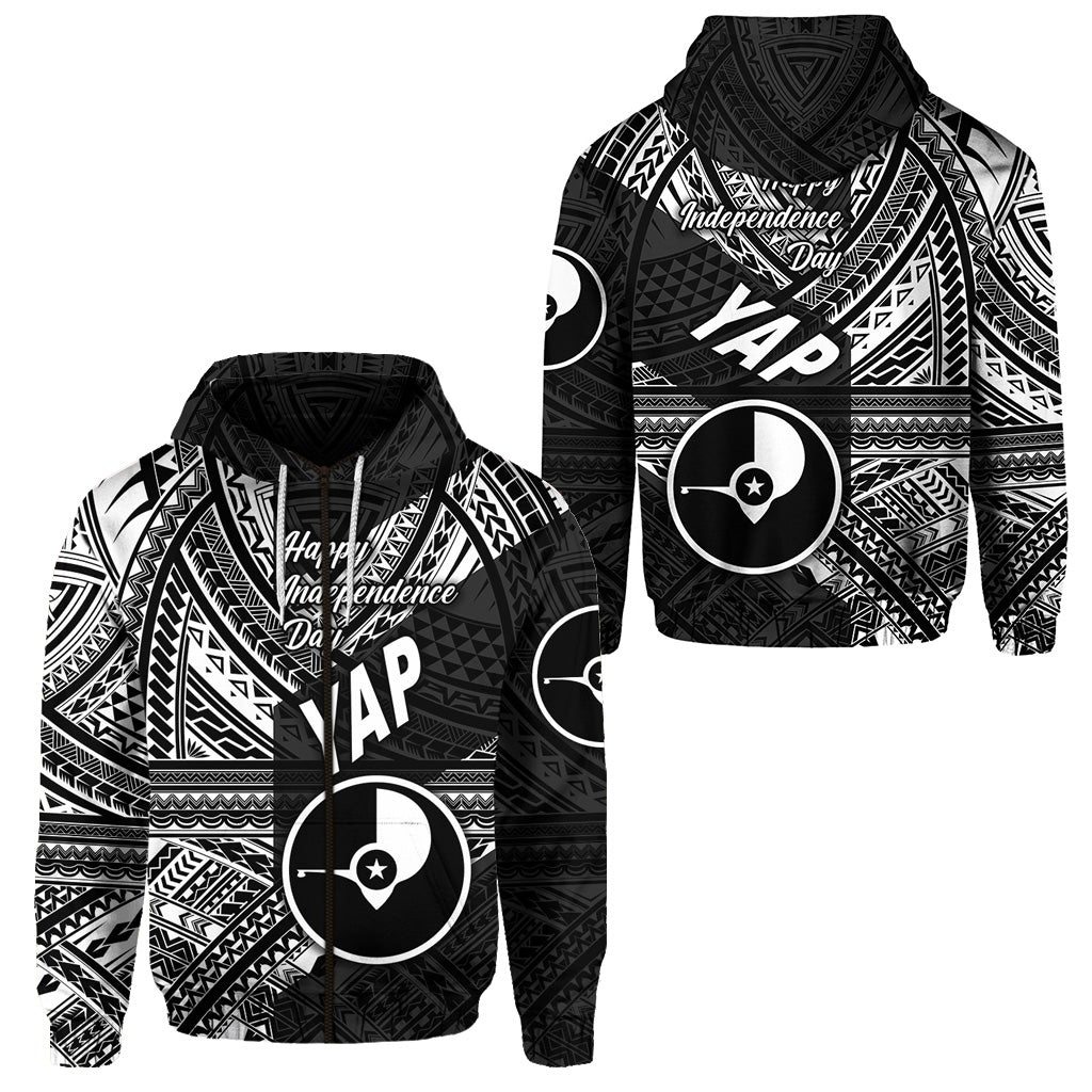FSM Yap Zip Hoodie Happy Independence Day Original Vibes Black LT8 - Wonder Print Shop