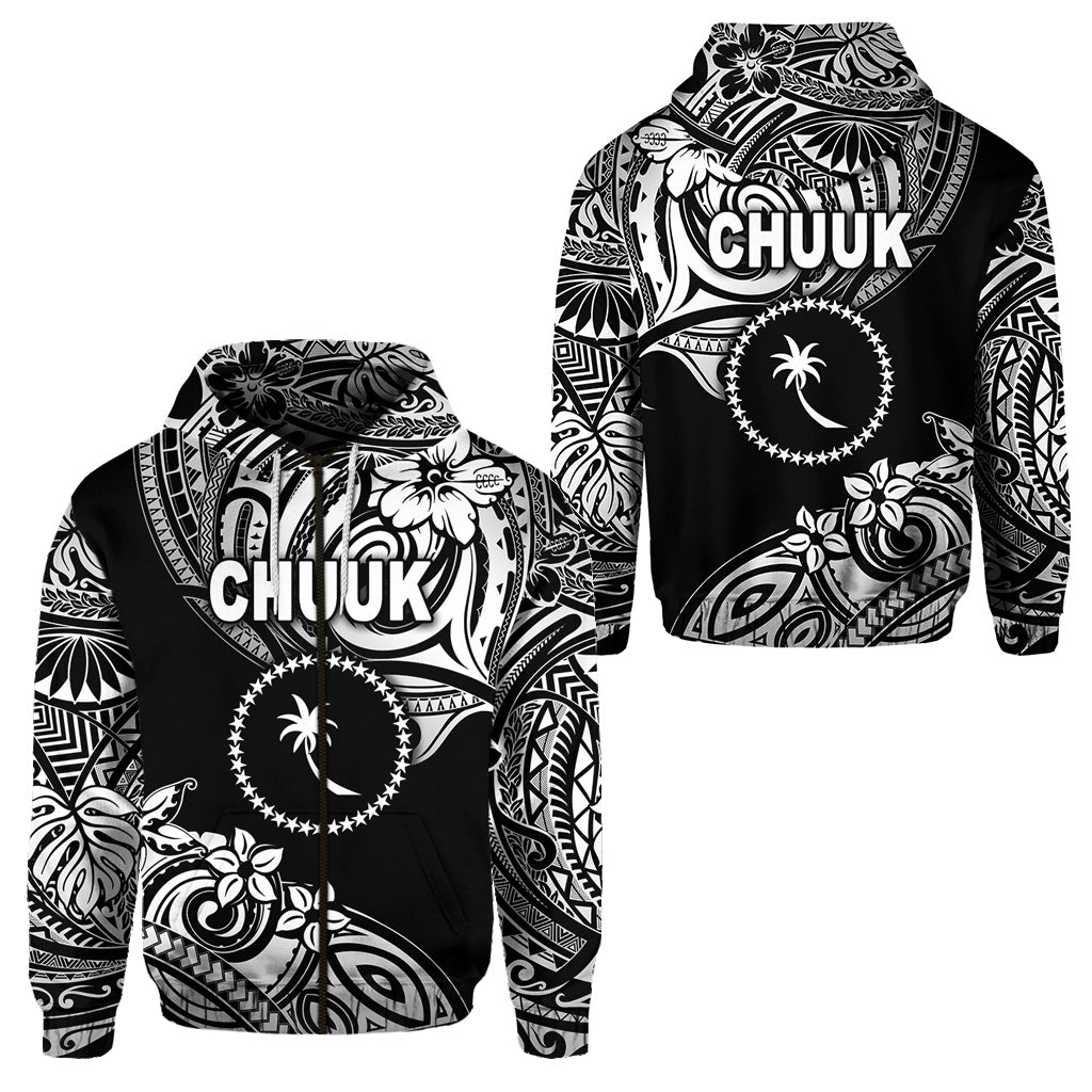 FSM Chuuk Zip Hoodie Unique Vibes Black LT8 - Wonder Print Shop