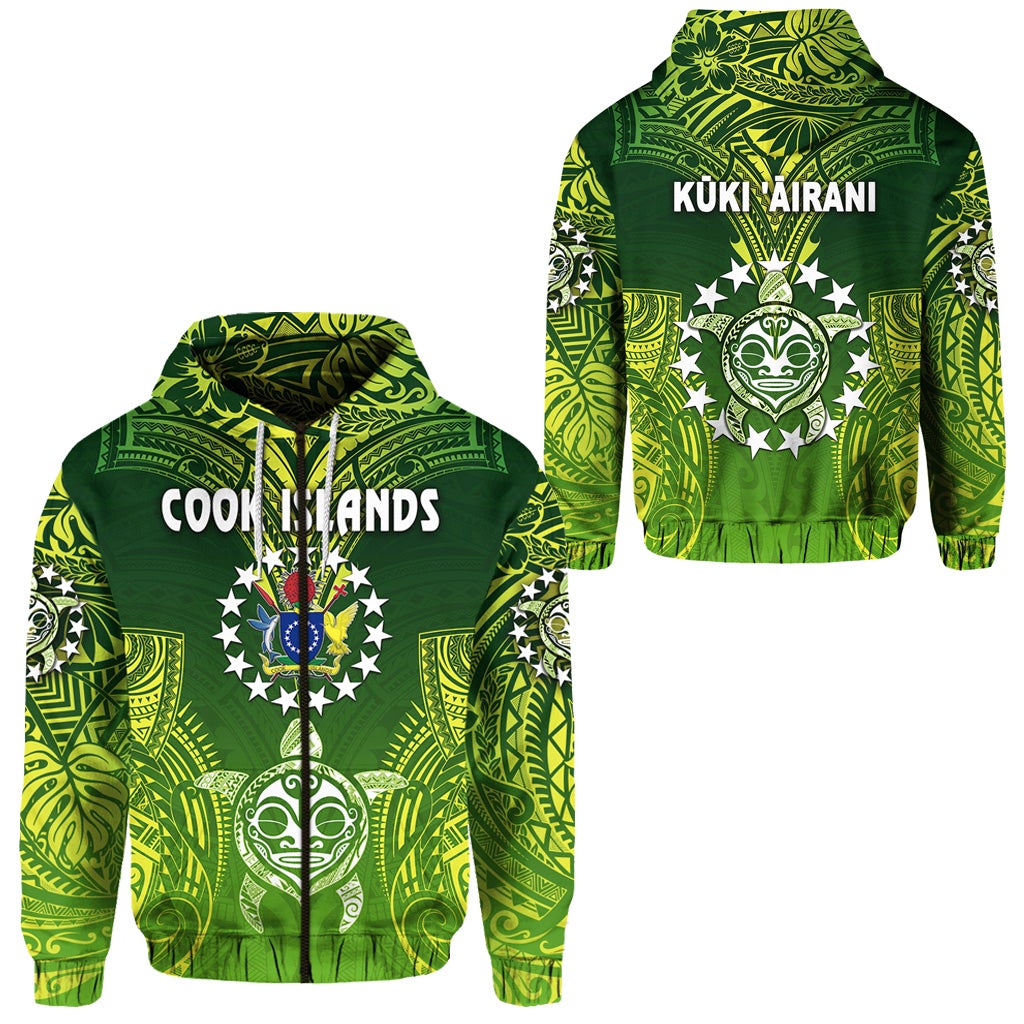 Cook Islands Zip Hoodie Happy Independence Anniversary LT8 - Wonder Print Shop