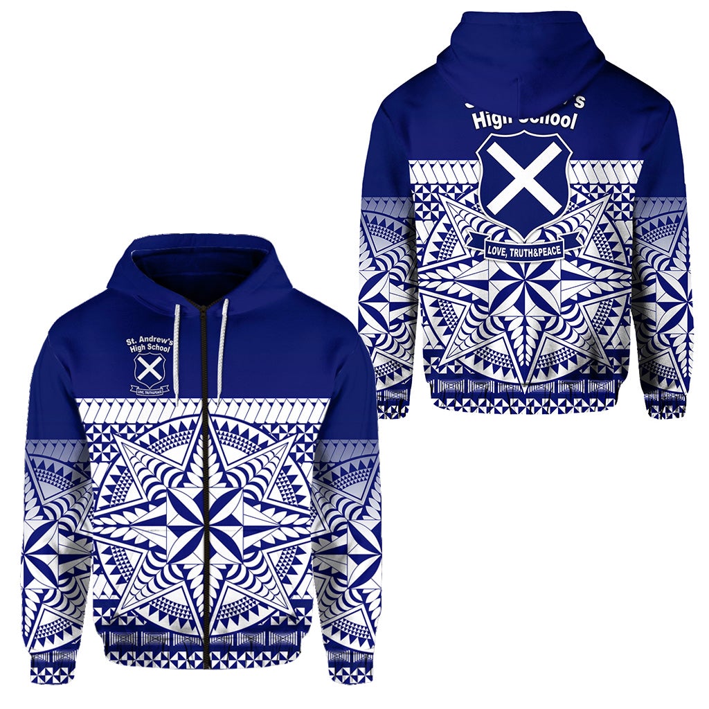St. andrews High School Zip Hoodie Simplified Version LT8 - Wonder Print Shop