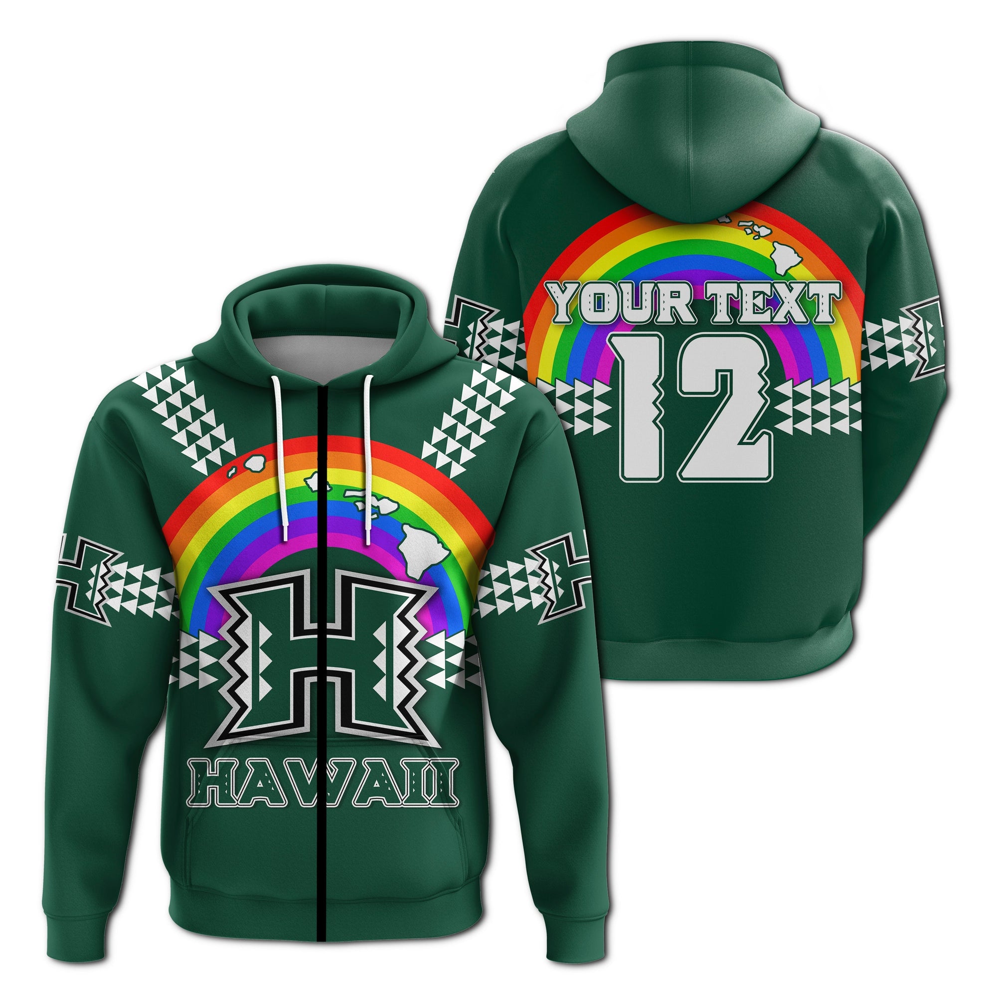 custom-personalised-hawaii-rainbow-warriors-zip-hoodie-custom-text-and-number