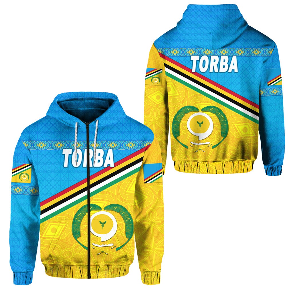 Torba Province Zip Hoodie Vanuatu Pattern Unique Style LT8 - Wonder Print Shop