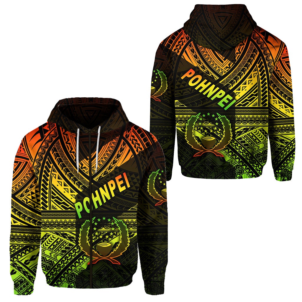 FSM Pohnpei Zip Hoodie Original Style Reggae LT8 - Wonder Print Shop