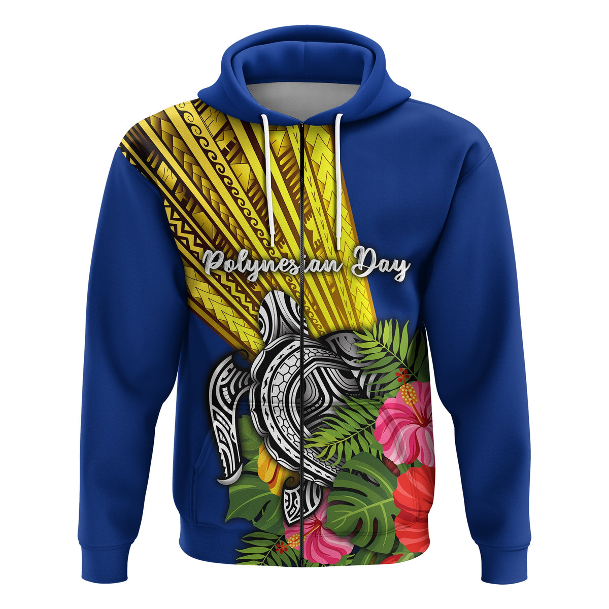 Custom Polynesian Day Zip Hoodie Sun Style LT16 - Wonder Print Shop