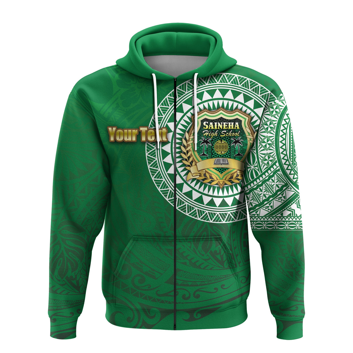 Custom Saineha Tonga Zip Hoodie Tattoo Style Class of LT16 - Wonder Print Shop