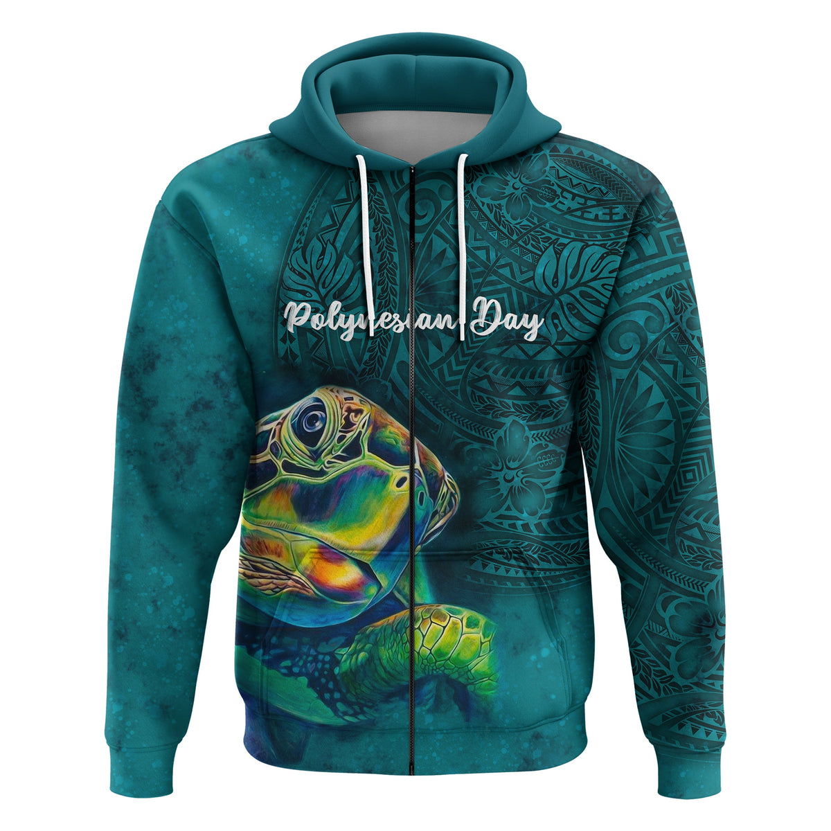 Custom Polynesian Day Zip Hoodie Ocean Style LT16 - Wonder Print Shop