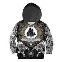 Viking Hoodie Kid Raven, Valknut and Vegvisir RLT12 - Wonder Print Shop