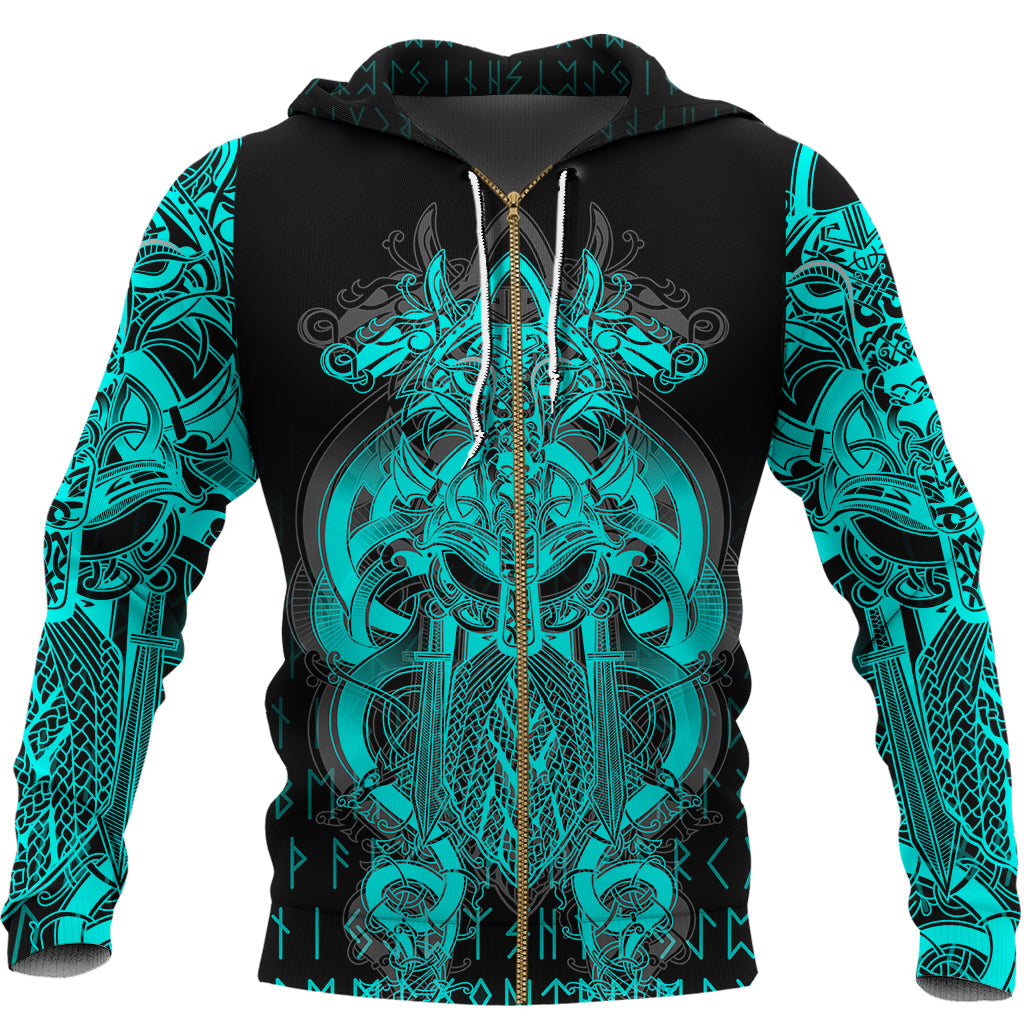 custom-viking-tyr-tattoo-cyan-zip-hoodie