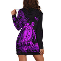 (Custom Personalised) Hawaii Polynesian Hoodie Dress Purple Sea Turtles Hawaiian LT13 - Wonder Print Shop