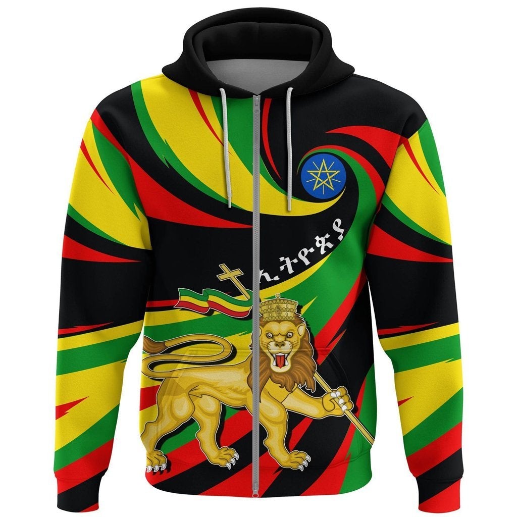 Ethiopia Creative Zip Hoodie LT10 - Wonder Print Shop
